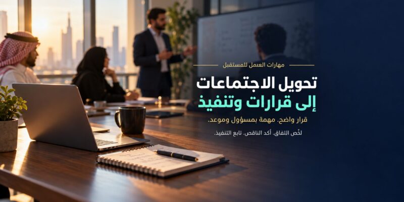تحويل الاجتماعات إلى قرارات وتنفيذ — رسالة واضحة وقرار أسهل