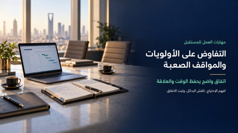 غلاف دورة التفاوض على الأولويات والتعامل مع المواقف الصعبة