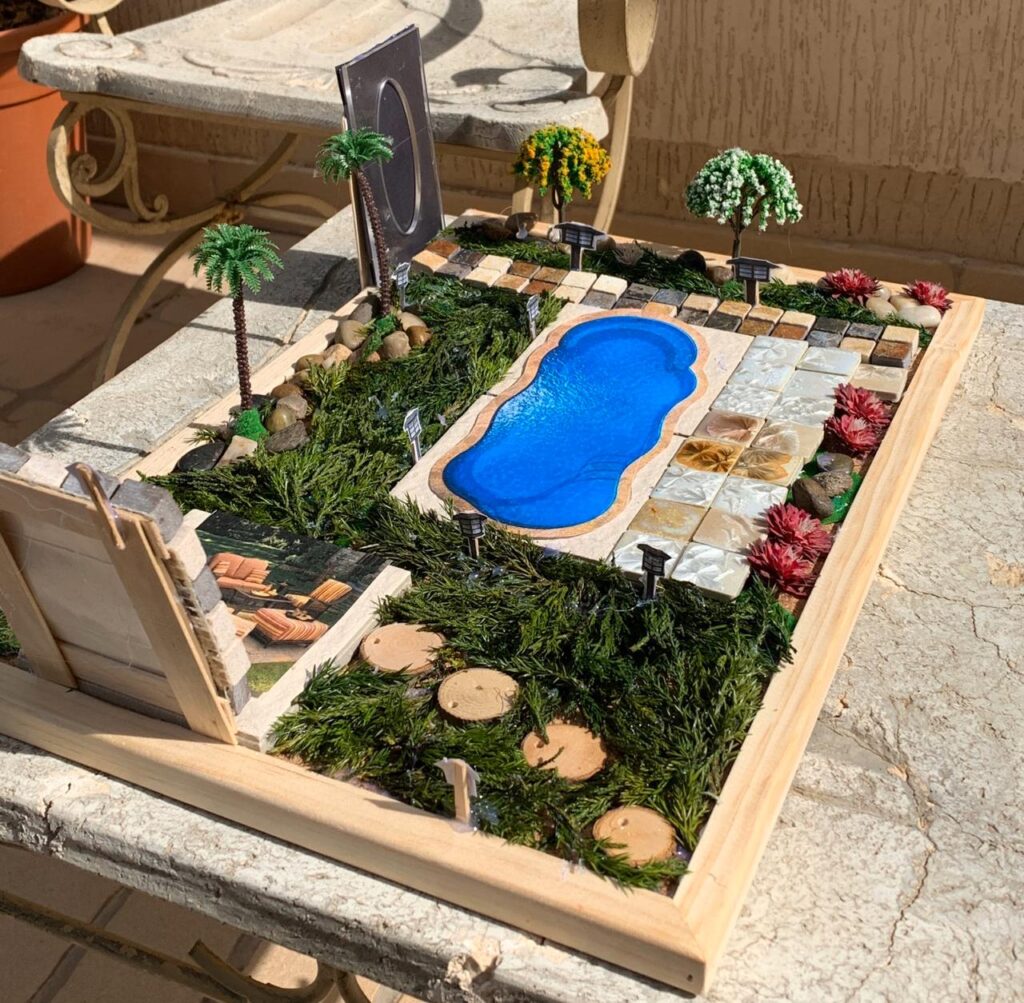 ماكيت حديقة ومسبح