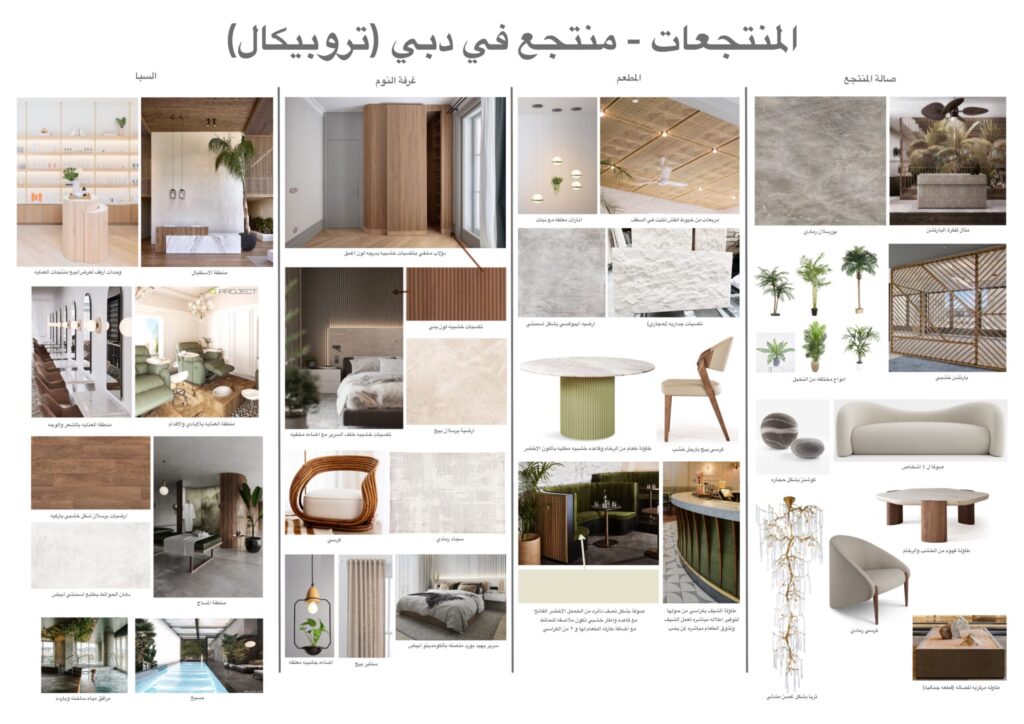لوحة فراغات منتجع في دبي