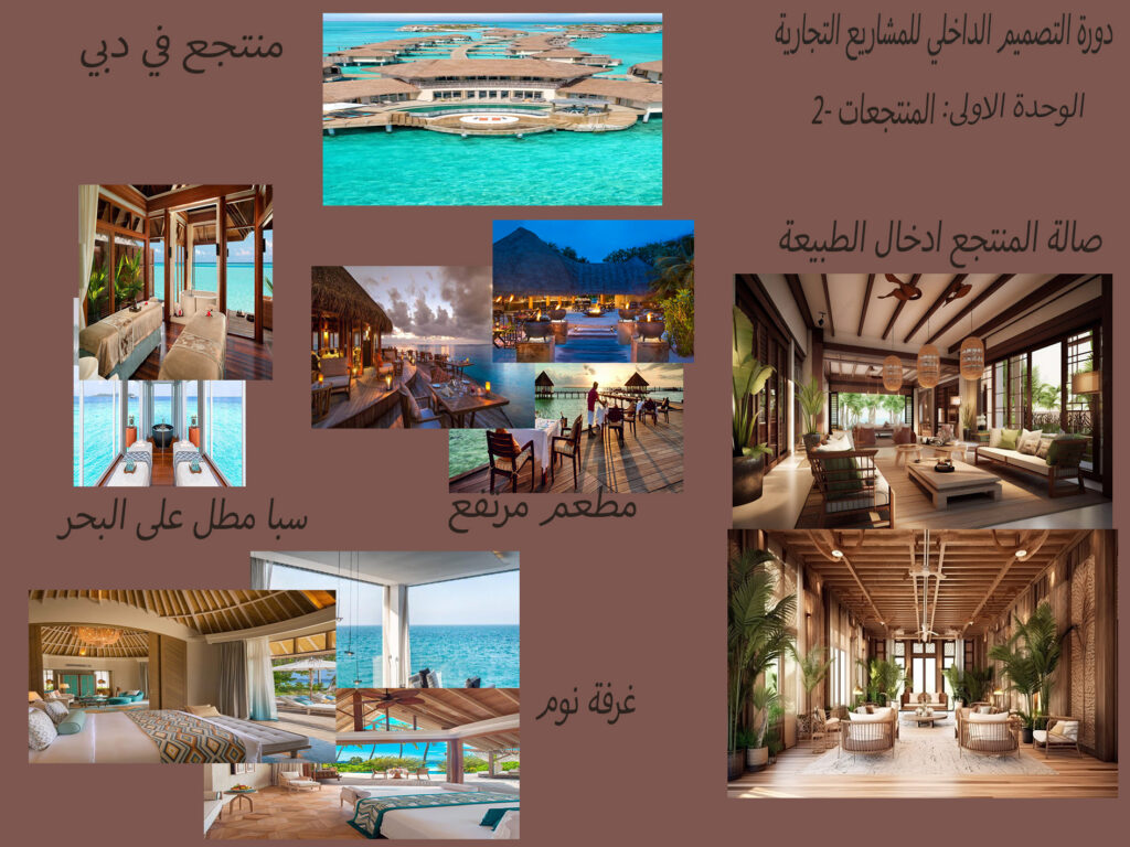 لوحة فراغات منتجع في دبي